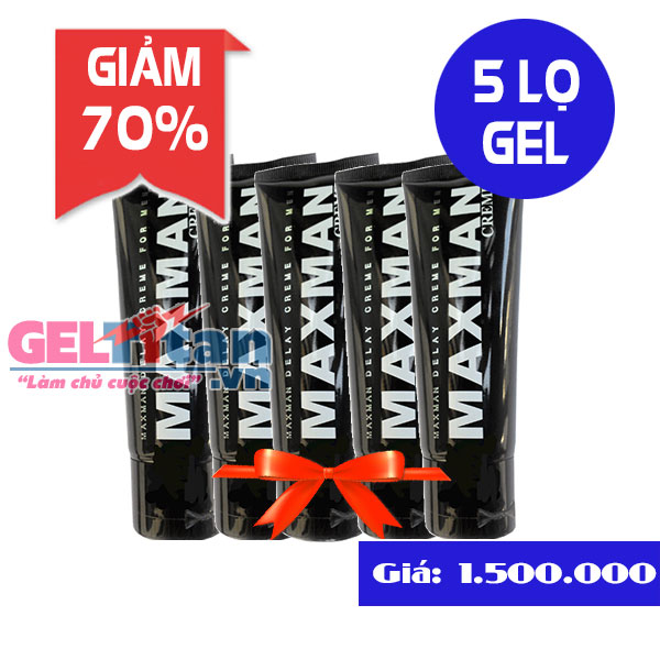 Giảm 70% khi mua Combo 5 lọ Gel Maxman USA hỗ trợ tăng kích thước dương vật