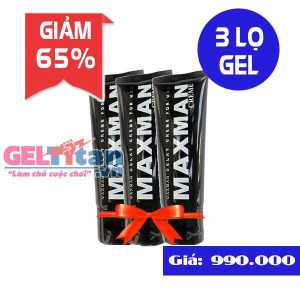 Giảm 65% cho bộ Combo 3 lọ Gel Maxman USA hỗ trợ tăng kích thước dương vật